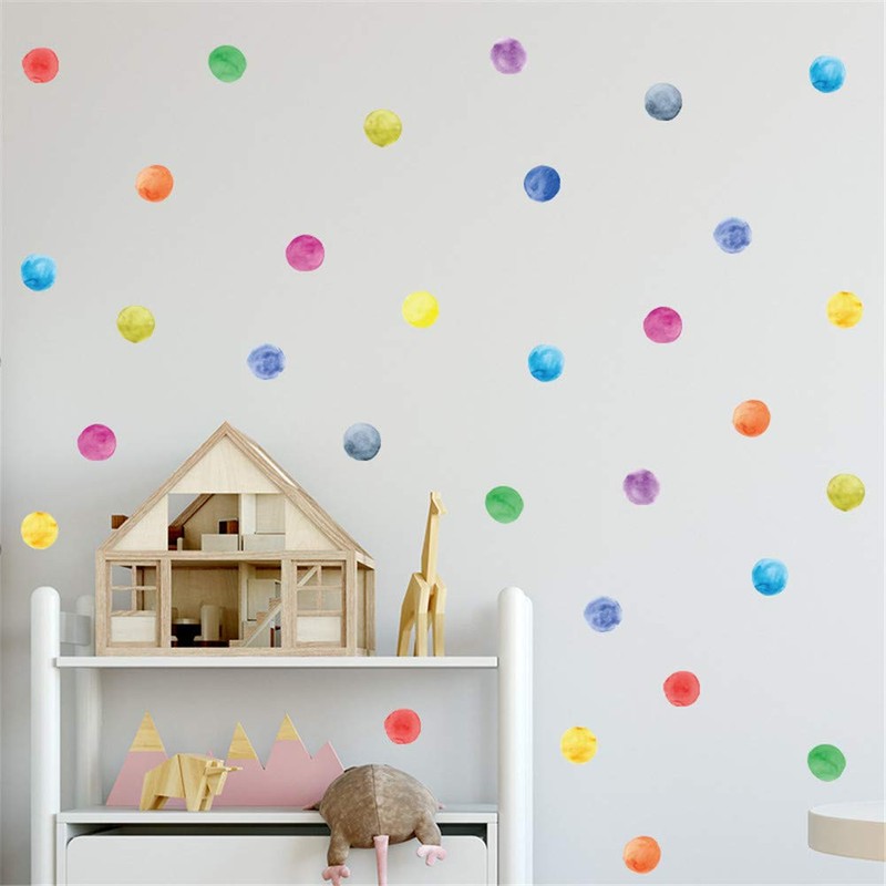 Wajade 60 PCS Colorful Dots Wall Stickers Round Circle Wall