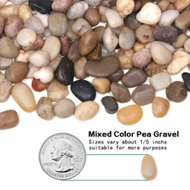 Calofulston 2.2lb Drainage Rocks for Potted Plants, 1/5 Inch Small Pebbles for Plants, Aquarium, Fish Tank, Terrarium, Succulent, Vases, Decorative Pea Gravel, Mixed Color