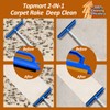 Topmart Carpet Rake with 60" Long Adjustable Handle