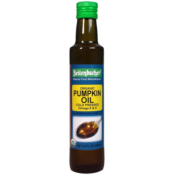 Seitenbacher Organic Oil, Cold Pressed Pumpkin Oil, 8.4 Fl Oz, 2 Count