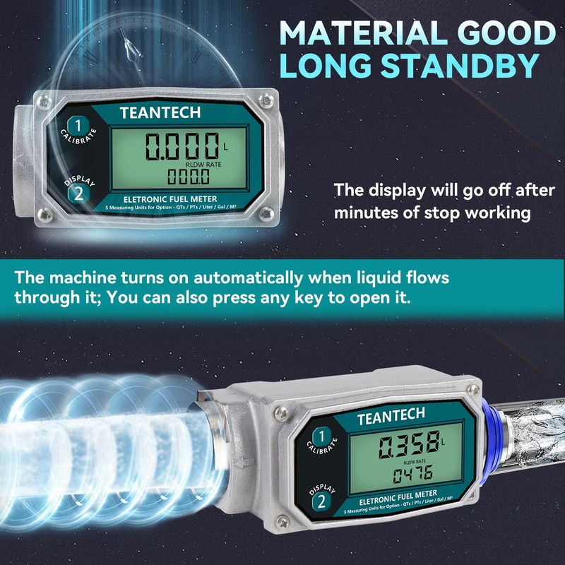 Flow Meter -1 Inch NPT Aluminum Alloy Digital Fuel Meter