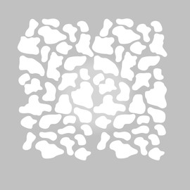 Set of 64 Vinyl Wall Art Decal - Cow Pattern - Cows Spots Adhesive Stickers Animal Design for Girls Bedroom Home Office Living Room Classroom Apartment Decor (White)