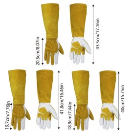 AIMALL Men's Long Cuff Welding Gloves, Heavy Duty Sheepskin Work Gloves, 17 Inch Heat Resistant Gardening, Cutting, Safety Gloves