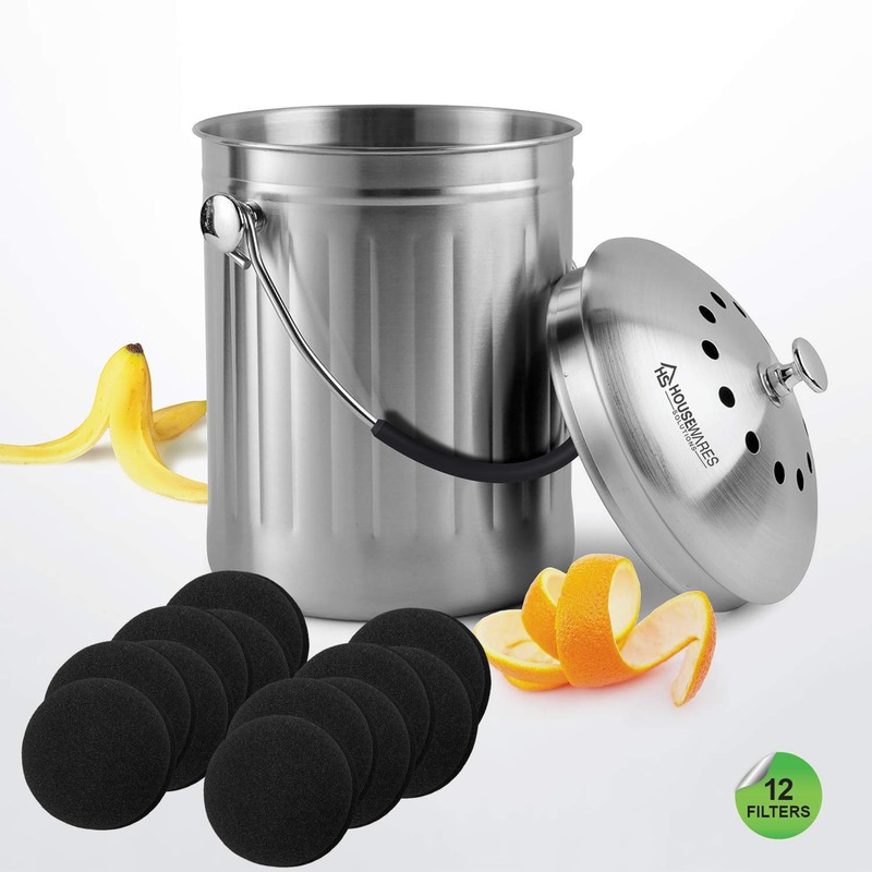 12 Pieces Activated Carbon Compost Bin Filters - Extra Thick