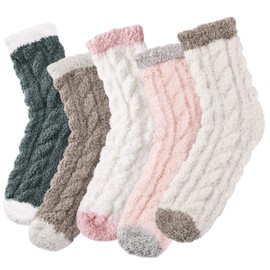 fauson Fuzzy Socks for Women, Fluffy Socks Womens, Cozy Slipper Sock for Women, Womens Winter Warm Fuzzy Sleeping Sock