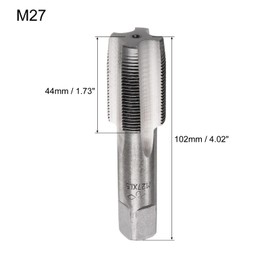 uxcell Metric Hand Tap M27 Thread 1.5 Pitch 4 Straight Flutes H2 Alloy Tool Steel Bottom & Taper Screw Tap Set Tapping Tools for Repairing 1 Pair