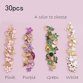 DAHI Green Enamel Charms Pendants 30 Pieces Charms Pendant Jewellery DIY Crafts Charms Pendant Necklace Bracelet Making Accessories