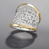 Ross-Simons Sterling Silver and 14kt Yellow Gold Free-Form Lattice Ring.