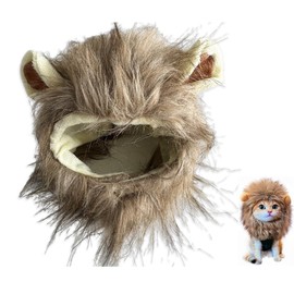 Lion Mane Costume for Cats Costume Pet Adjustable Washable Dress for Halloween Christmas Easter Festival Party Activity (Small)