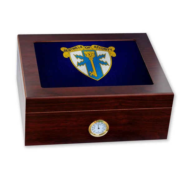 ExpressItBest Premium Desktop Humidor - Glass Top -US Army 309th