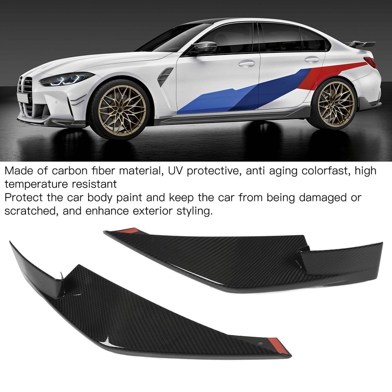 6Pcs Front Bumper Lip Spoiler Anti Collision Carbon Fiber Side