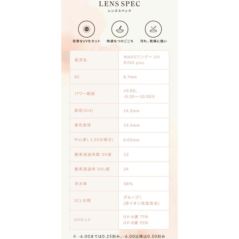 カラコン WAVEワンデー UV リング plus フラワーコレクション ポピーベール 10枚入り 【BC】8.7 【PWR】0.00