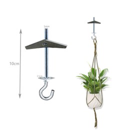 Alovexiong 4 Pack Carbon Steel Plasterboard Ceiling Hooks Spring Toggle Wing Bolts Hanger Wall Ceiling Installation Cavity Wall Fixing Anchors Ceiling Hook Heavy Duty Swag Hanging Plants