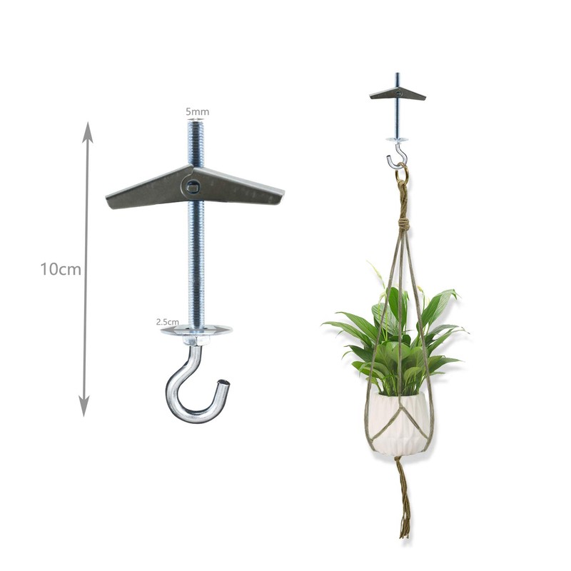 Alovexiong 4 Pack Carbon Steel Plasterboard Ceiling Hooks Spring Toggle