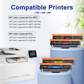 210X Toner Cartridges 4 Pack High Yield 210A Compatible for HP 210X 210 X Toner Cartridge Set with Chip Color Laserjet Pro MFP 4301fdw 4301fdn 4201dw 4201dn Printer W2100X Ink HP 210X Toner Cartridges