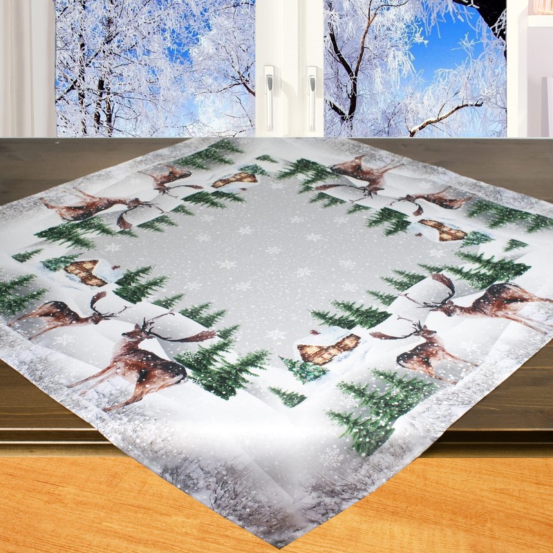 KAMACA Tablecloth 85 x 85 cm with High-Quality Print Motif