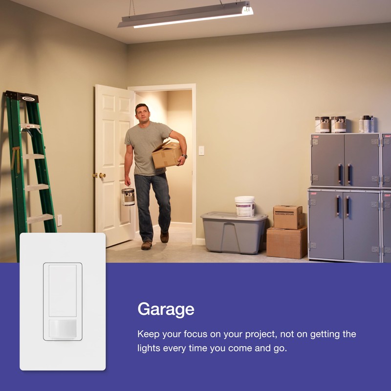 Lutron Maestro Motion Sensor Light Switch Indoor for Bathroom, Garage,