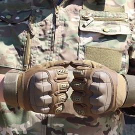 Guantes de Moto，proteccion para motociclistas，guantes Tácticos，accesorios para moto，Antideslizante，diseño de Pantalla táctil ，Bicicleta y Escalada Operación Al Aire Libre（Negro-marrón (marrón, XL)