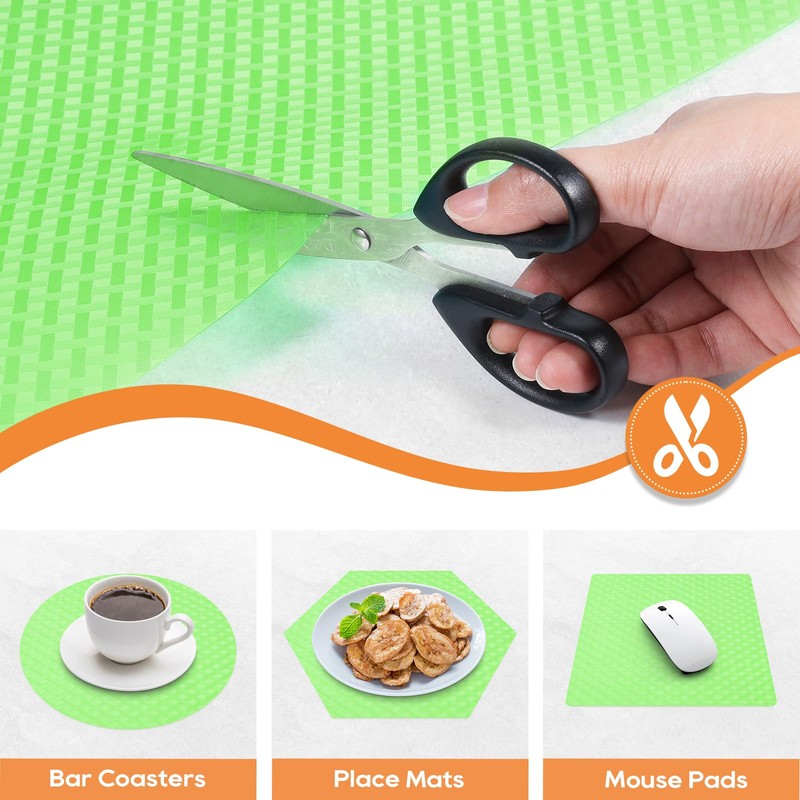 Green Fridge Liner Shelf Liners for Kitchen Cabinet Refrigerator Liners