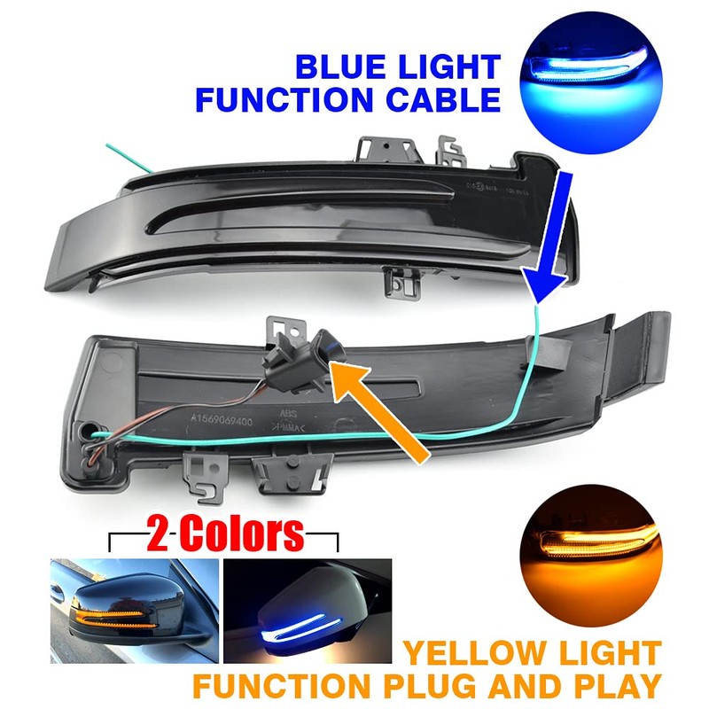 QKLsudua 2pcs Dynamic Sequential Blink Compatible with Be-nz W204 CLA