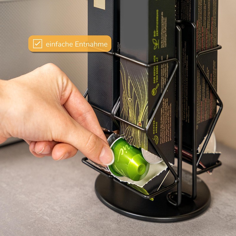 eluno Capsule Stand for Nespresso, Capsule Dispenser for Carton, 360°