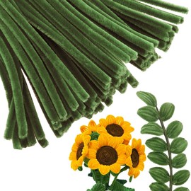 ShinyWay Craft Chenille Stems, Approximately 100 Pieces, Fluffy, High Density, 0.2 inch (6 mm), 11.8 inches (30 cm), Artificial Flowers, Chenille Stem Bouquets, Birthdays, Anniversaries, Graduation