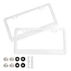 White License Plate Frame 2 Pack Car License Plate Frame