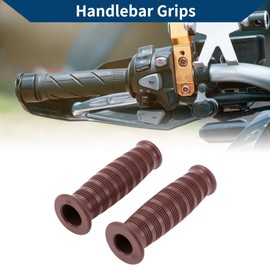Hihaha 7/8" 22mm 15/16" 24mm Universal Motorcycle Hand Grip Cover Non Slip Rubber Handlebar End Grips for Motorcycle Scooter Bicycle ATV Brown 1pair