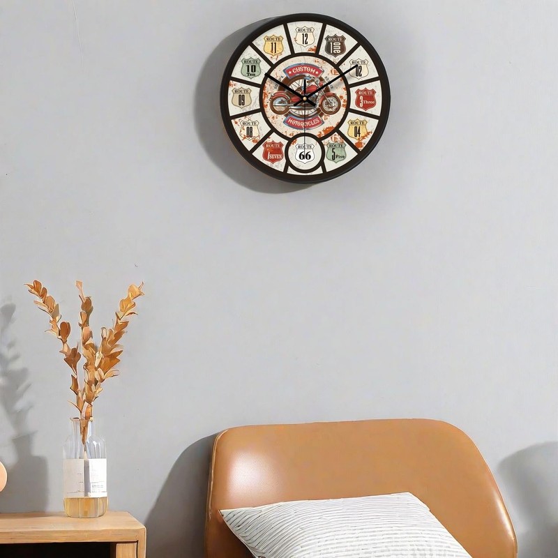 NUOVO 12 Inch Vintage Wall Clock Motorcycle Wall Clock with