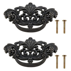 AYLIFU Antique Bronze Cabinet Pull Retro Drawer Handle Dresser Pull Vintage Bronze 4.37×2.44 inches for Wardrobe Coffee Table Kitchen Cabinet Dresser Table Handle 2pcs