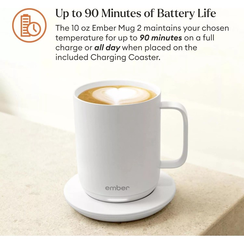 EMBER SMART MUG 2 10 OZ APP CONTROLLED HEATED COFFE