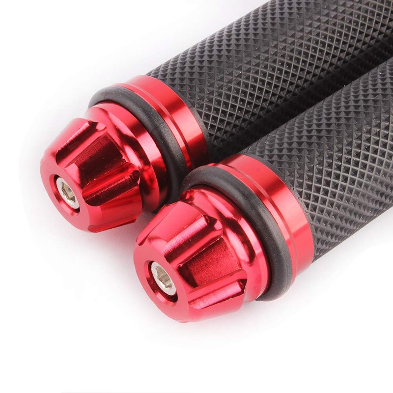 Motorcycle 7/8" CNC Hand Grips Aluminum Rubber Gel Handlebar for