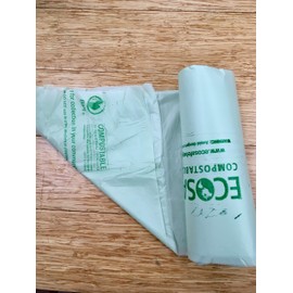 EcoSafe 6400 Certified Compostable Bags 39 Gallon (33" x 48"), (Gauge: .85 mil) (Case of 90 Bags : 6 Rolls)