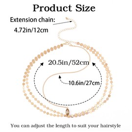 Yean Sequins Boho Headband Gold Head Pieces Goddess Headpiece for Women (Gold, One size)