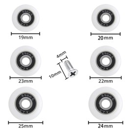 Leliafleury 16 Sets Shower Door Wheels 20mm Shower Door Rollers Shower Doors Pulley Rollers Runners for Shower Cabins Bathroom Glass Door