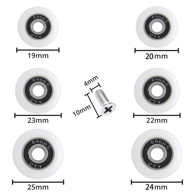 Leliafleury 16 Sets Shower Door Wheels 20mm Shower Door Rollers