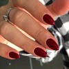Burgundy Dark Red Press on Nails Short Oval Round Nails