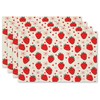 Red Cute Kids Fruit Strawberry Placemats Set of 4, Table