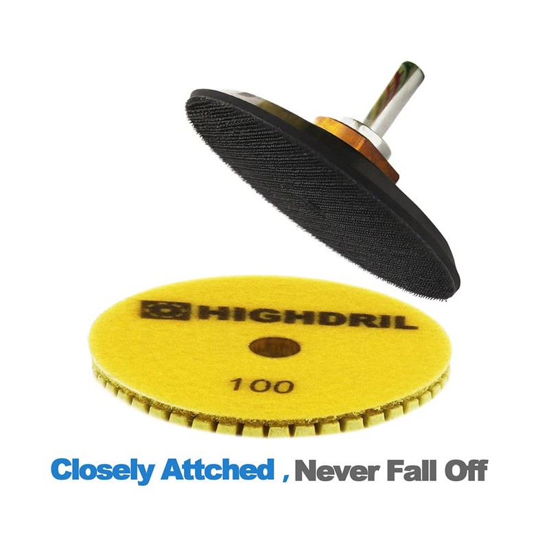 HIGHDRIL Wet Diamond Polishing Disc, Pack of 6, 100 mm,