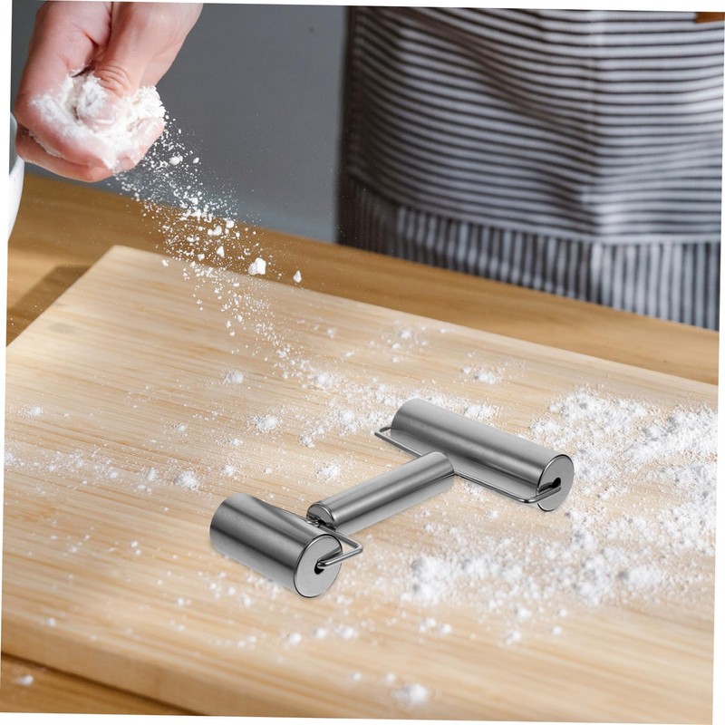 BIUDECO 2Pcs Stainless Steel Rolling Pin Ergonomic Dough Roller for