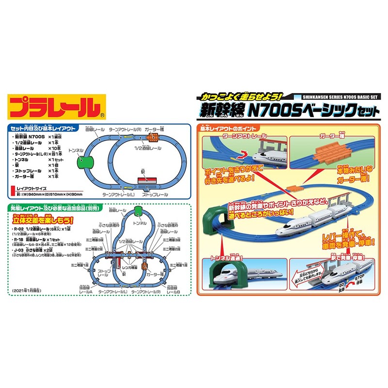 Takara Tomy Plarail N700S Shinkansen Basic Set, Train Toy, For