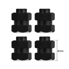 INJORA Black Stainless Steel Wheel Hex Hub +5mm Extenders for Axial SCX24 Upgrade 1/24 RC Crawler, 4PCS