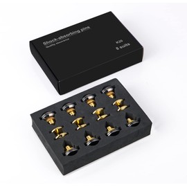 Pailvens Insulator 8 Speakers, Adjustable Height Speaker Stand, Metal Spike Stand with 16 Double Sided Tapes, Improves Audio Sound Quality, Anti-Vibration, Gold