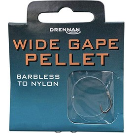 Drennan Wide Gape Pellet Barbless hooks to nylon size 10 to 6lb c/o Reelfishing