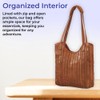 SAGEFINDS Genuine Leather and Textile Artisan Shoulder Bag, Women’s Purse