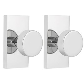 HIEMEY Dummy Door Knob Interior, Polished Chrome Door Handle Modern Round Heavy Duty Door Knobs for Bifold Closet Doors, 2 Pack