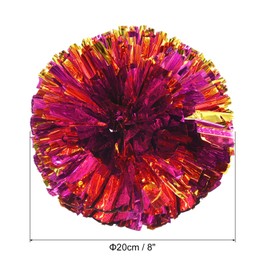 PATIKIL Cheerleading Pom Poms, 4 Pack PET Cheer Pom with Finger Holes for Sport Game Team Spirit Fun Dance Stage Events, Rose Red Golden