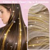 Hair Tinsel Clip in, Gold Tinsel Hair Extensions Fairy Hair