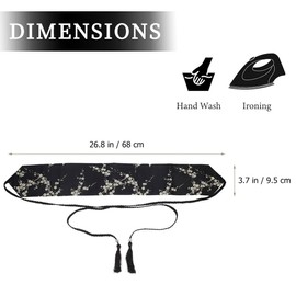 LEEQ Women's Belt - Kimono Obi Belt, Wide Bundesbund Japanese Embroidery Bands Waist Belt with Tassels Vintage Print Hanfu Yukata Self-Fabric Belt Obi Sash Yukata Cosplay Accessories