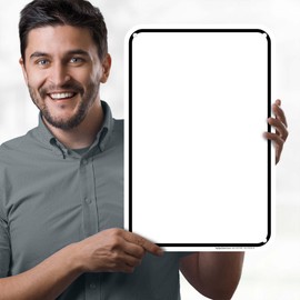 Blank Sign Black Printed Border Sign, 12x18 Inches, 55 mil thick HDPS (high density polystyrene), Made in USA by My Sign Center